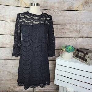 Milly of New York Women’s Sheath Lined Lace Dress Black Size 2‎